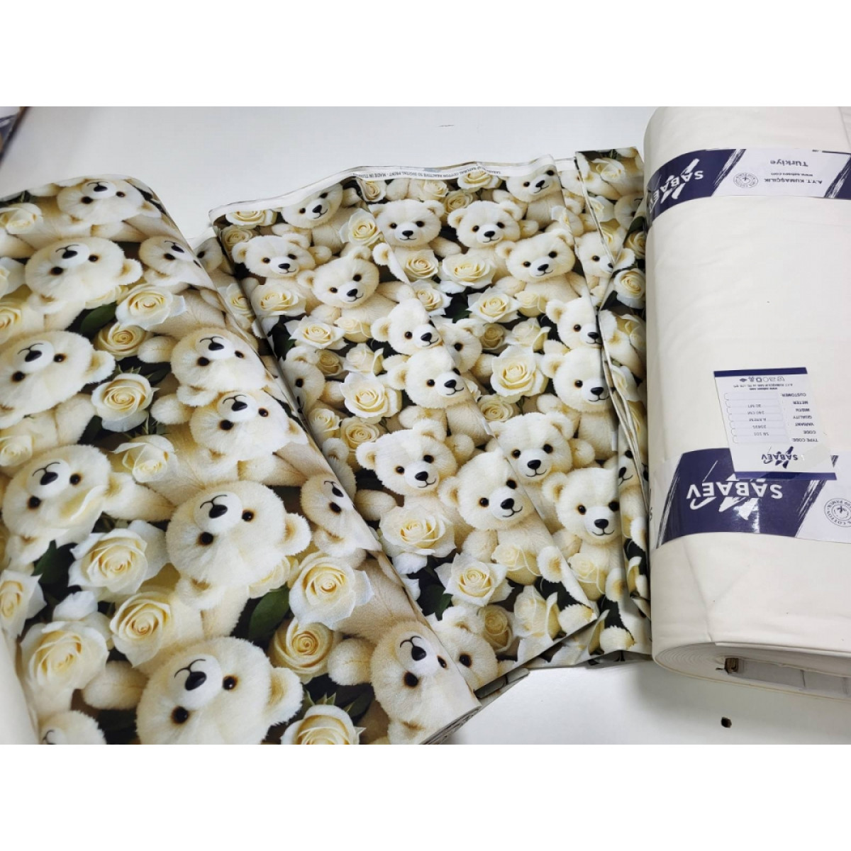 Бавовняна постіль cotton 5D Ведмедик із Трояндою